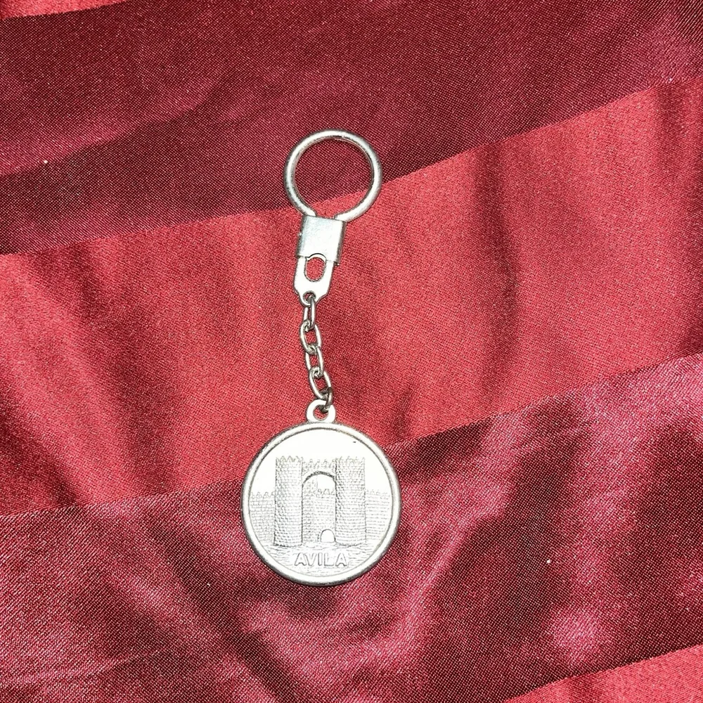 Saint Teresa Of Avila Keychain Catholic Souvenir Blue Medal Spain Religious